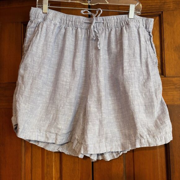 Tahari Pants - Tahari Linen Shorts Women's Size 1X Blue Drawstring Pockets Breathable Vacation